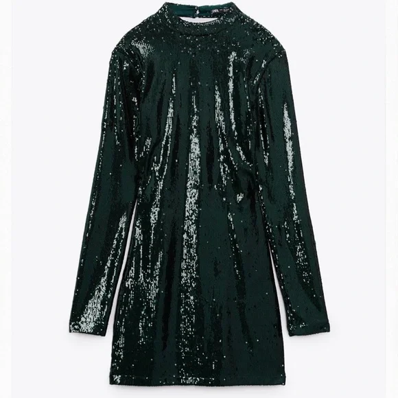 zara long sleeve sequin dress Zara Long Sleeve Sequin Dress Zara Sequin Mini Dress 1X